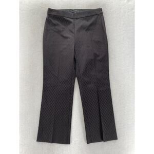 Ann Taylor Cropped Pants Women's 0P Petite Black Geometric Stretch Straight Leg